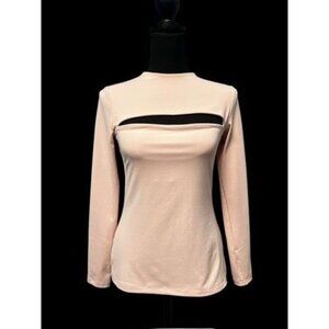 Susana Monaco Long Sleeve Open Front Top Pink Stretch Fabric workattire Casual S